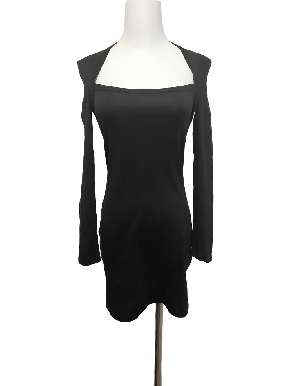 🖤🖤 Black Long-Sleeve Square-Neck Bodycon Dress